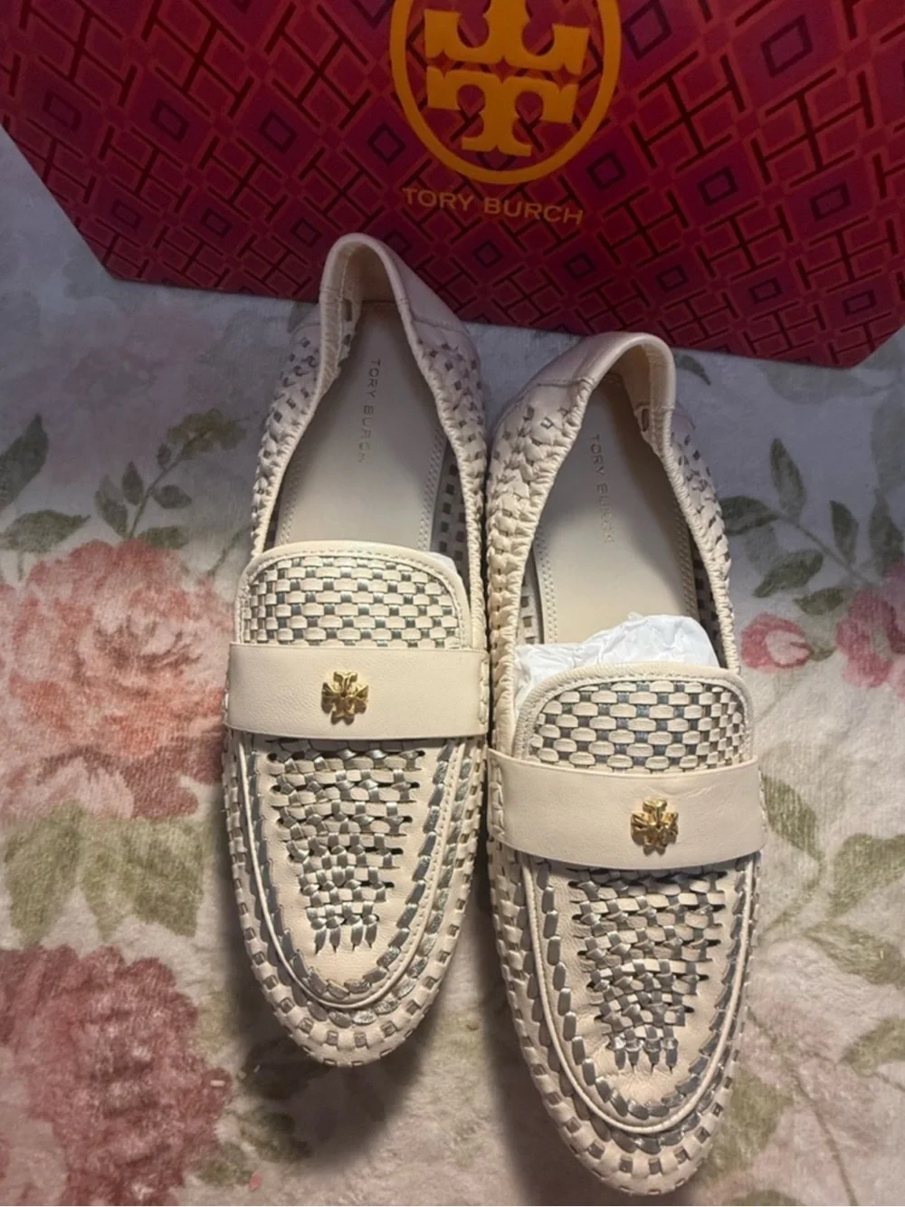 Tory Burch NWT Woven Ballet Loafer $378 Sz 8.5